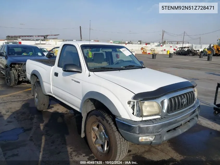 2001 Toyota Tacoma Prerunner VIN: 5TENM92N51Z728471 Lot: 40497925