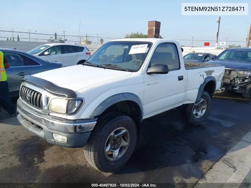 2001 Toyota Tacoma Prerunner VIN: 5TENM92N51Z728471 Lot: 40497925