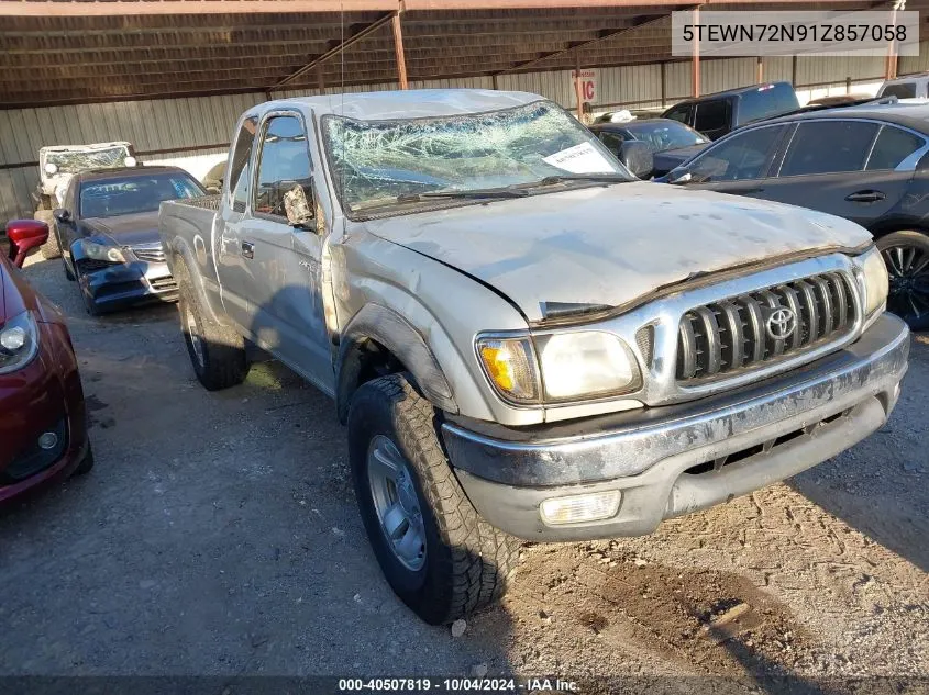 2001 Toyota Tacoma Base V6 VIN: 5TEWN72N91Z857058 Lot: 40507819