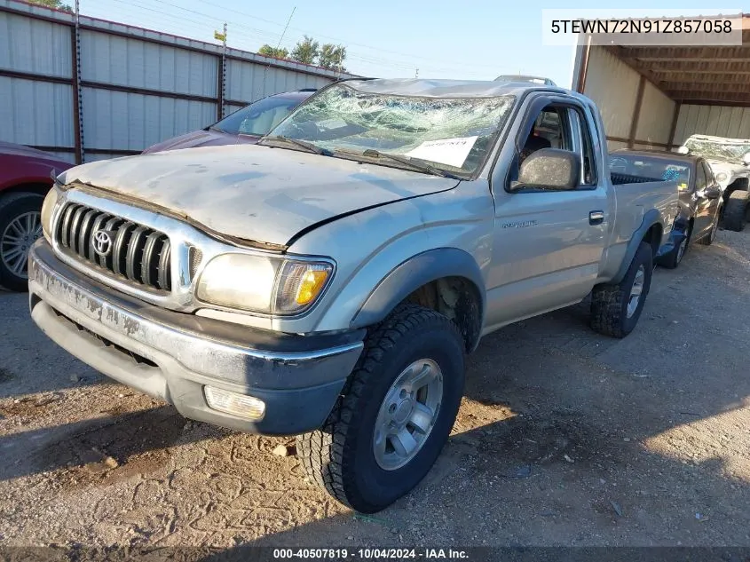 2001 Toyota Tacoma Base V6 VIN: 5TEWN72N91Z857058 Lot: 40507819