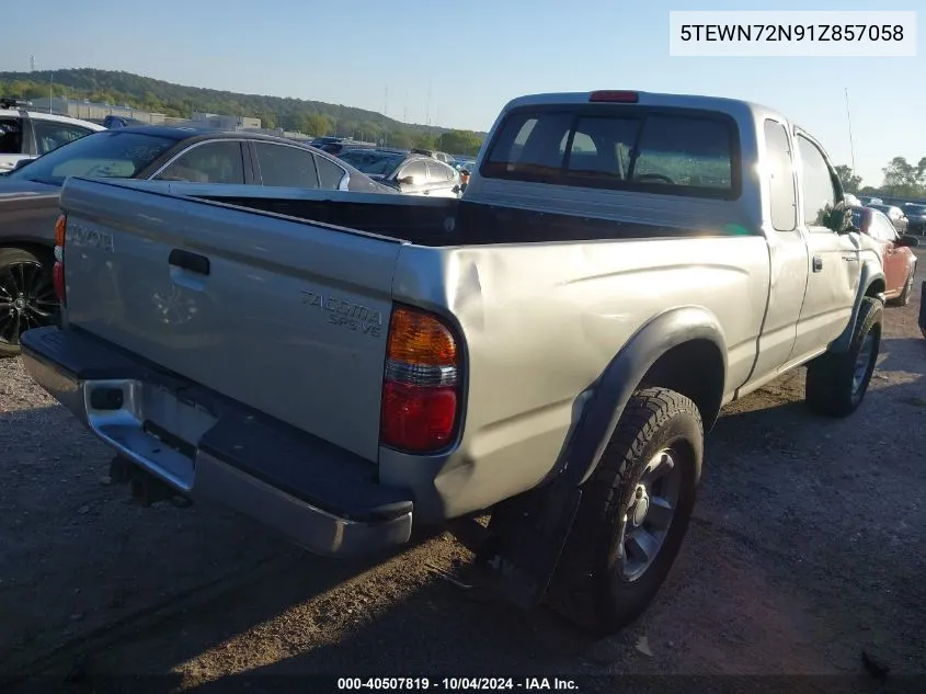 2001 Toyota Tacoma Base V6 VIN: 5TEWN72N91Z857058 Lot: 40507819