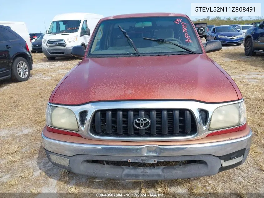 2001 Toyota Tacoma Xtracab VIN: 5TEVL52N11Z808491 Lot: 40507884