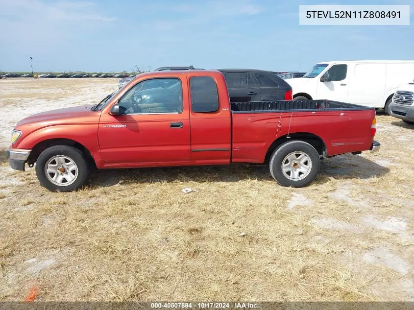 2001 Toyota Tacoma Xtracab VIN: 5TEVL52N11Z808491 Lot: 40507884