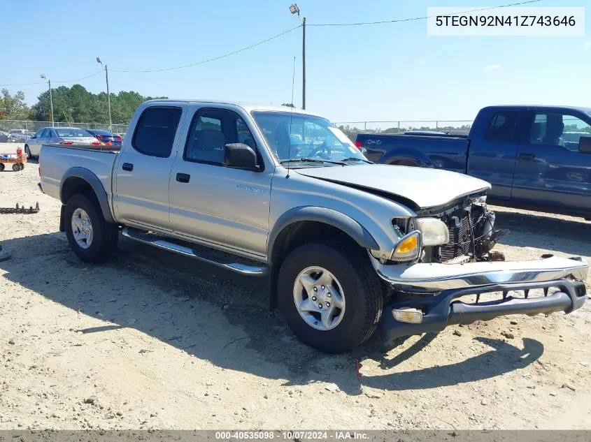 2001 Toyota Tacoma Prerunner V6 VIN: 5TEGN92N41Z743646 Lot: 40535098