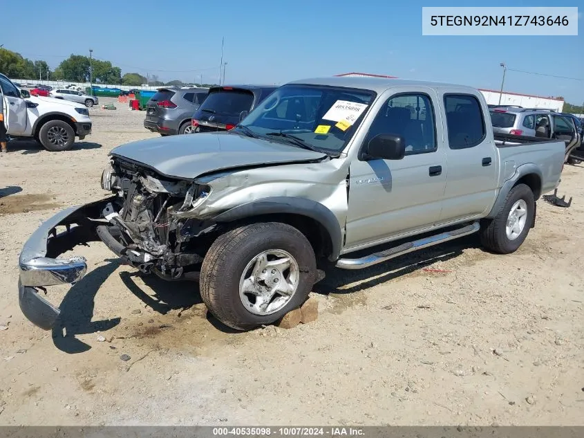 2001 Toyota Tacoma Prerunner V6 VIN: 5TEGN92N41Z743646 Lot: 40535098