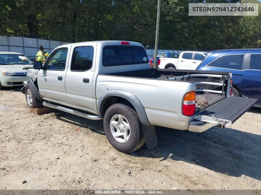 2001 Toyota Tacoma Prerunner V6 VIN: 5TEGN92N41Z743646 Lot: 40535098