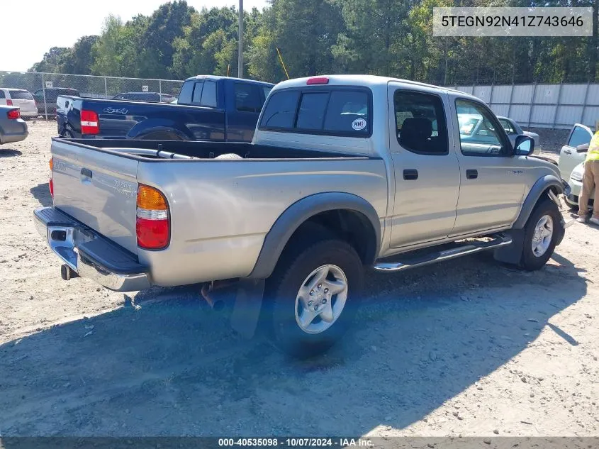 2001 Toyota Tacoma Prerunner V6 VIN: 5TEGN92N41Z743646 Lot: 40535098