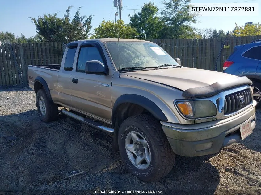 2001 Toyota Tacoma Base V6 VIN: 5TEWN72N11Z872881 Lot: 40548201