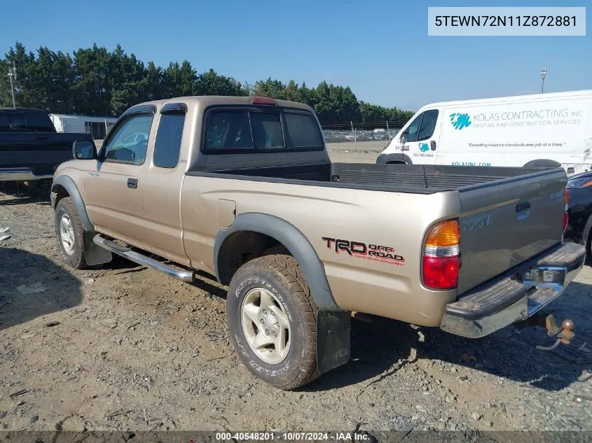 2001 Toyota Tacoma Base V6 VIN: 5TEWN72N11Z872881 Lot: 40548201