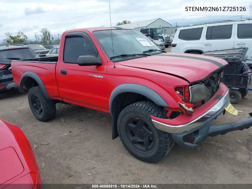 2001 Toyota Tacoma Prerunner VIN: 5TENM92N61Z725126 Lot: 40568919