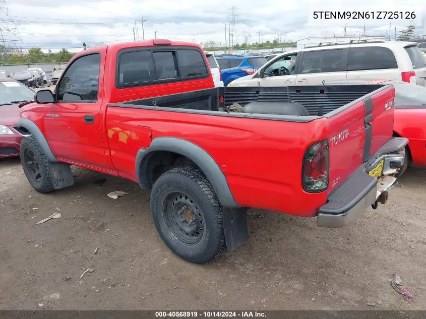 2001 Toyota Tacoma Prerunner VIN: 5TENM92N61Z725126 Lot: 40568919