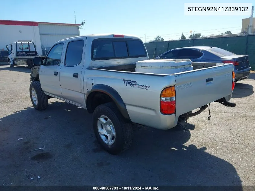 2001 Toyota Tacoma Prerunner V6 VIN: 5TEGN92N41Z839132 Lot: 40587793