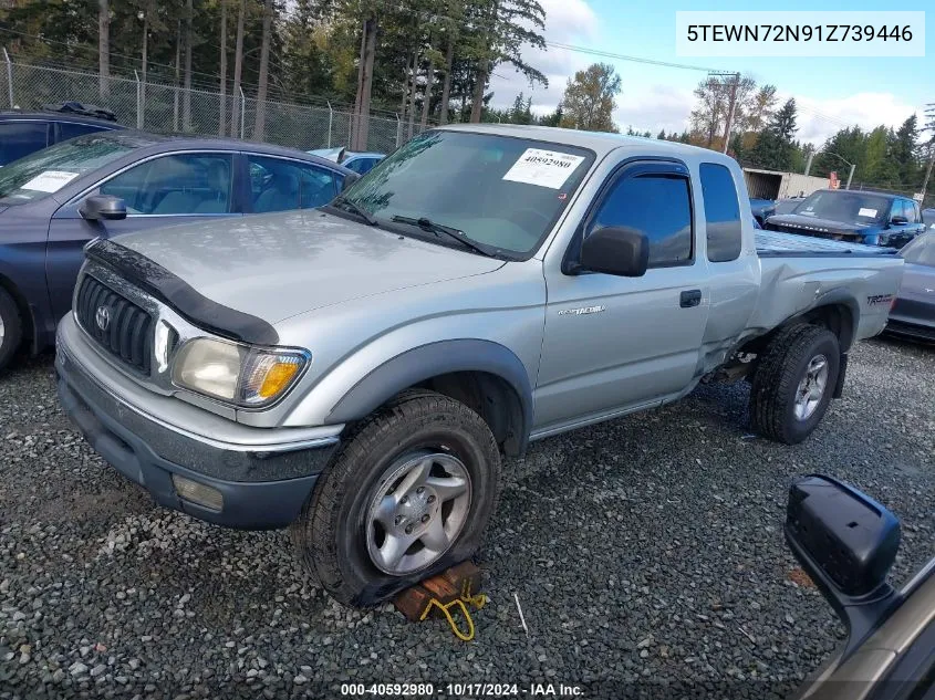 2001 Toyota Tacoma Base V6 VIN: 5TEWN72N91Z739446 Lot: 40592980