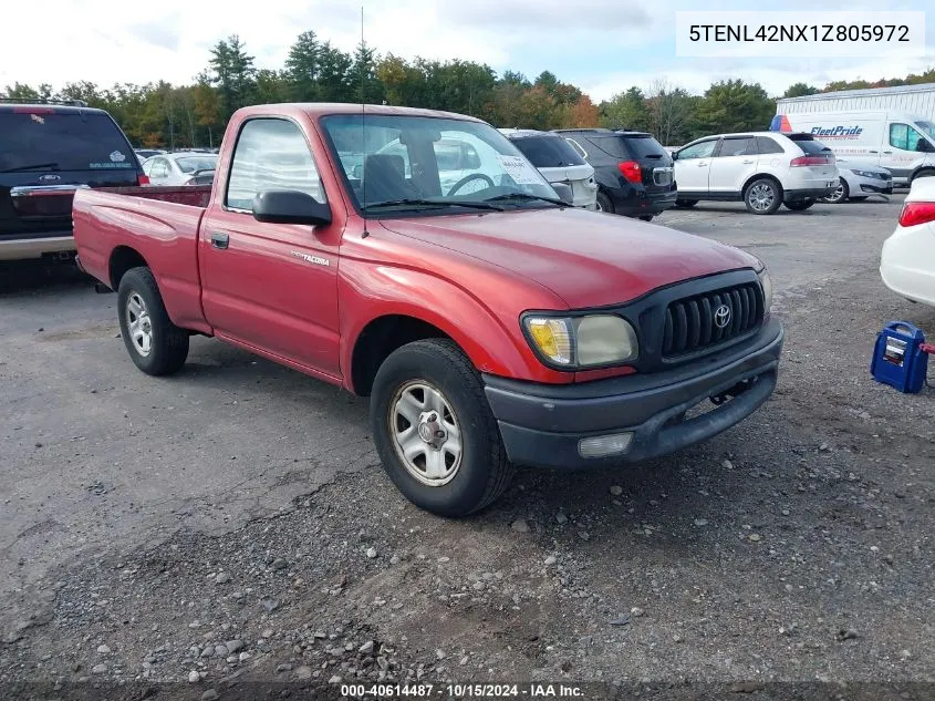 2001 Toyota Tacoma VIN: 5TENL42NX1Z805972 Lot: 40614487