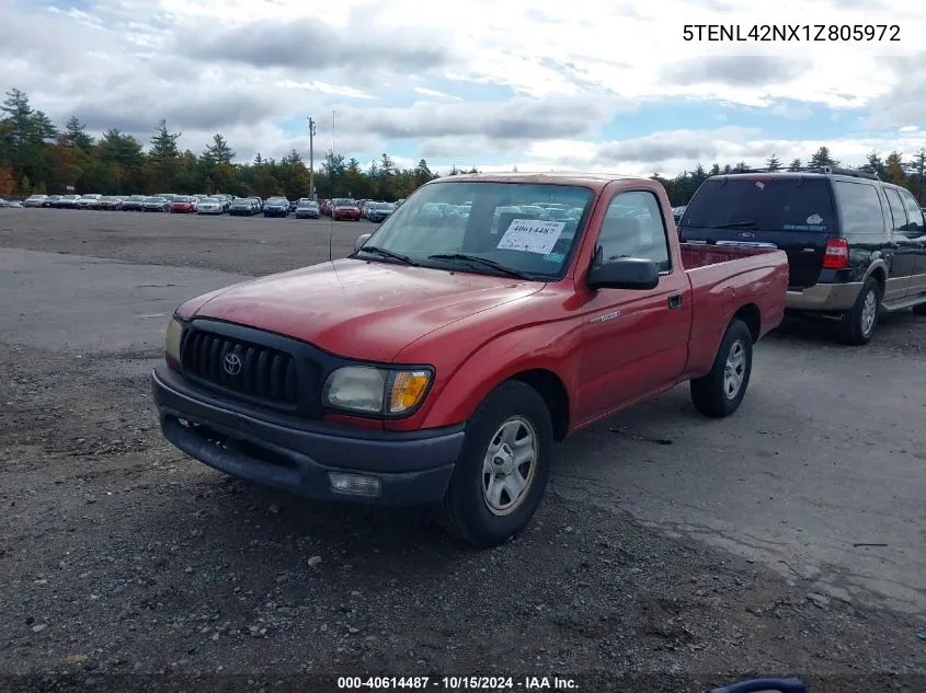 2001 Toyota Tacoma VIN: 5TENL42NX1Z805972 Lot: 40614487