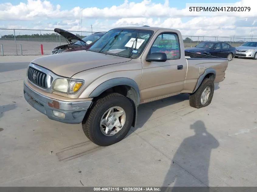 2001 Toyota Tacoma VIN: 5TEPM62N41Z802079 Lot: 40672115