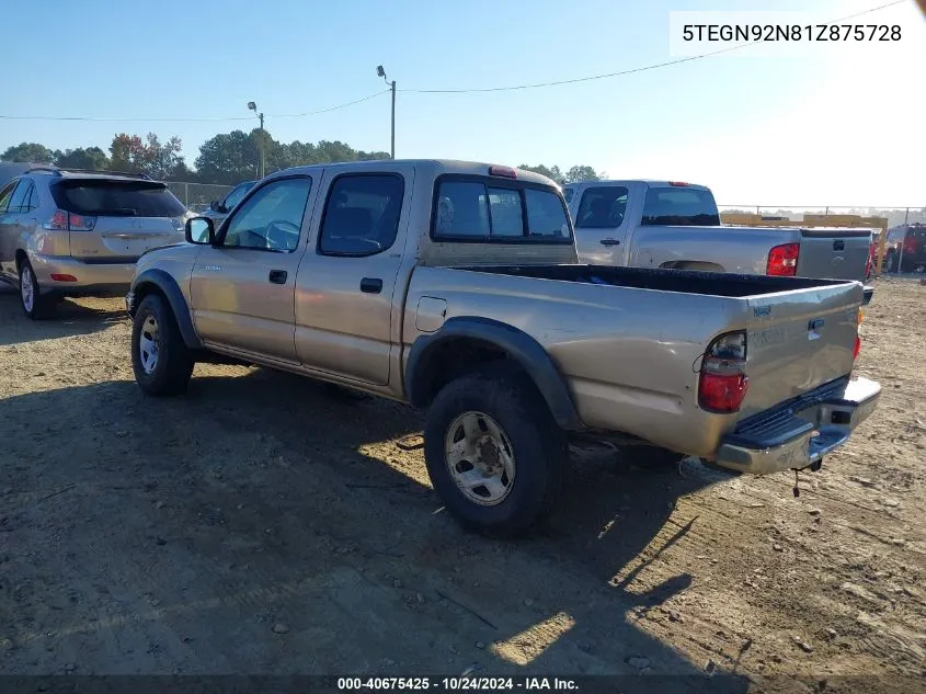 2001 Toyota Tacoma Double Cab Prerunner VIN: 5TEGN92N81Z875728 Lot: 40675425