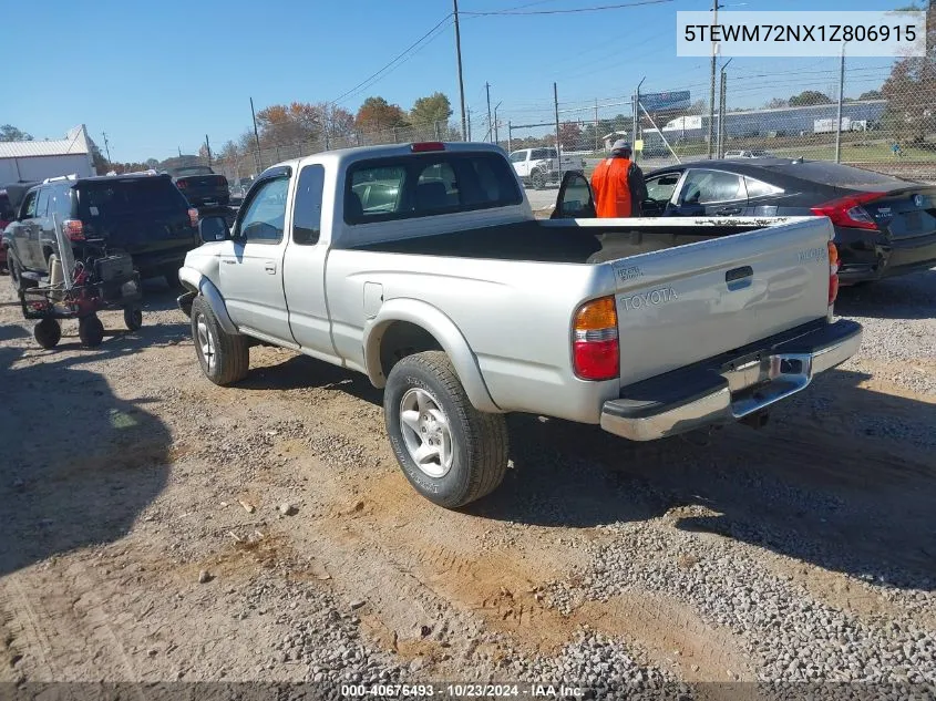 2001 Toyota Tacoma VIN: 5TEWM72NX1Z806915 Lot: 40676493