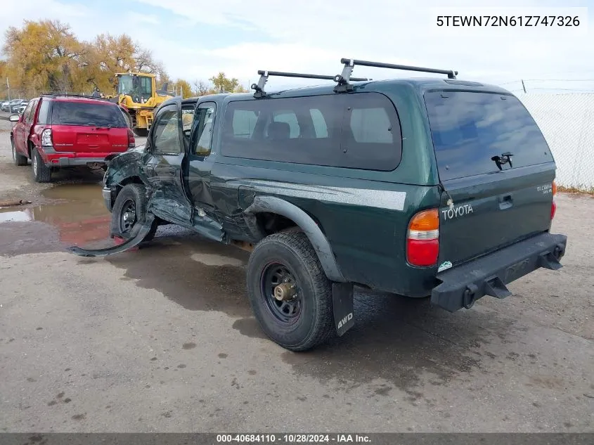 2001 Toyota Tacoma Base V6 VIN: 5TEWN72N61Z747326 Lot: 40684110