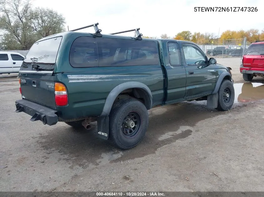 2001 Toyota Tacoma Base V6 VIN: 5TEWN72N61Z747326 Lot: 40684110