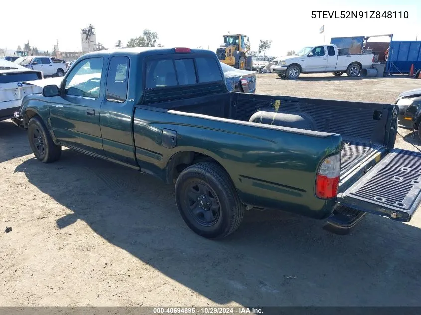 2001 Toyota Tacoma VIN: 5TEVL52N91Z848110 Lot: 40694895