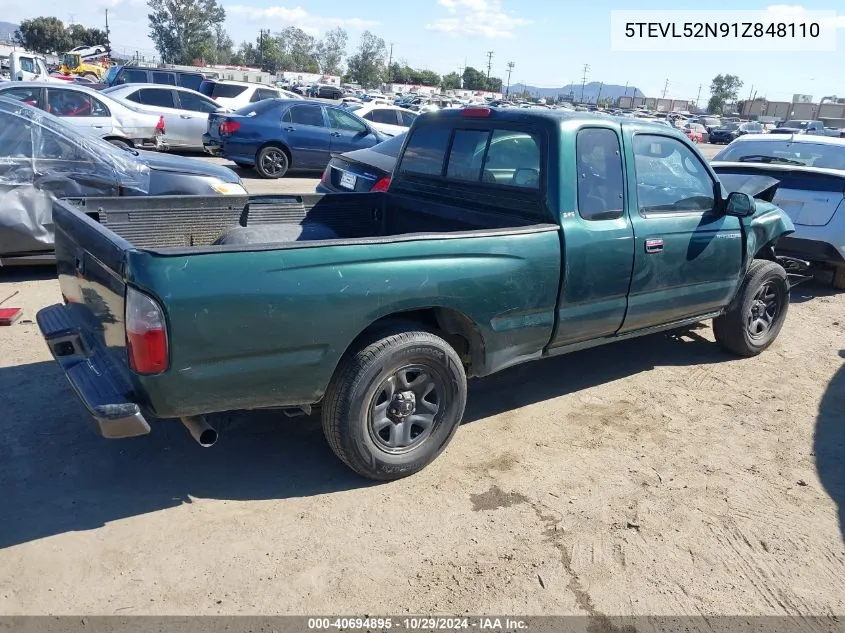 2001 Toyota Tacoma VIN: 5TEVL52N91Z848110 Lot: 40694895