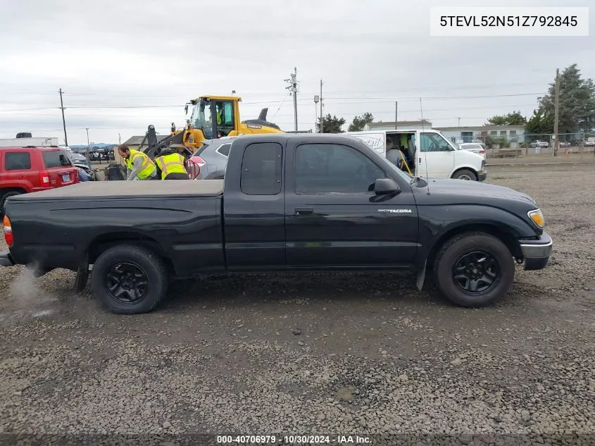 2001 Toyota Tacoma VIN: 5TEVL52N51Z792845 Lot: 40706979