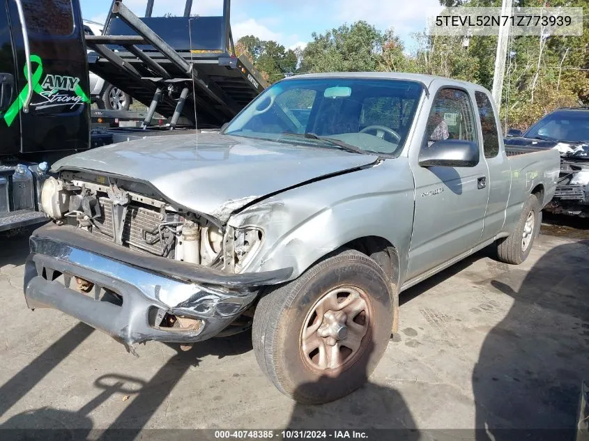 2001 Toyota Tacoma VIN: 5TEVL52N71Z773939 Lot: 40748385