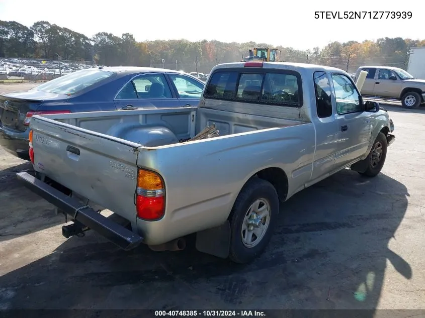 2001 Toyota Tacoma VIN: 5TEVL52N71Z773939 Lot: 40748385