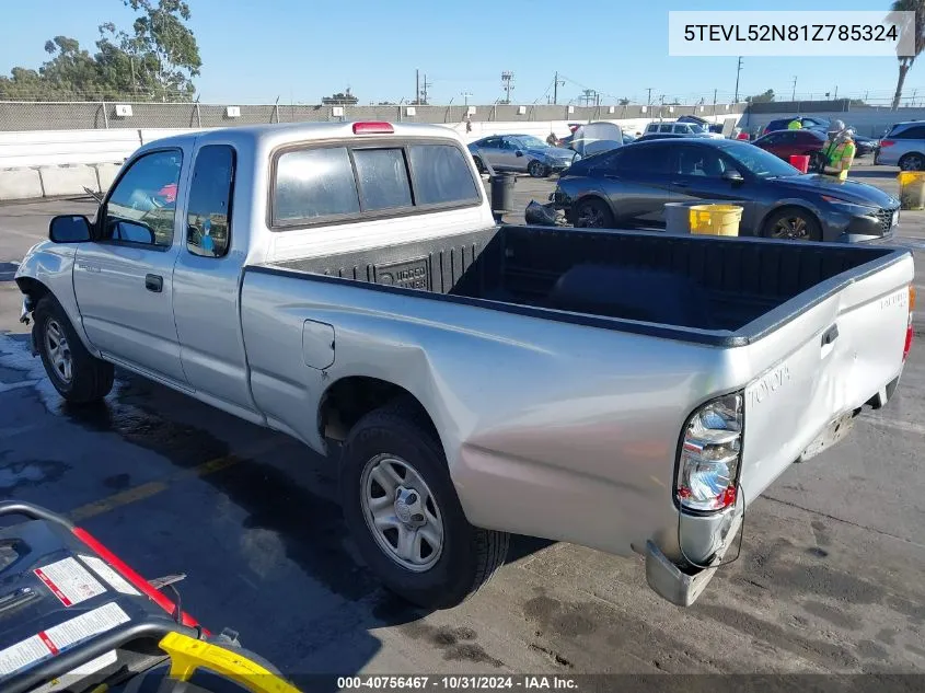 2001 Toyota Tacoma VIN: 5TEVL52N81Z785324 Lot: 40756467