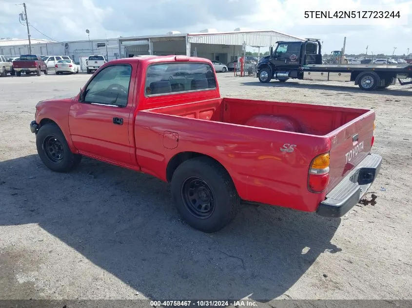 2001 Toyota Tacoma VIN: 5TENL42N51Z723244 Lot: 40758467