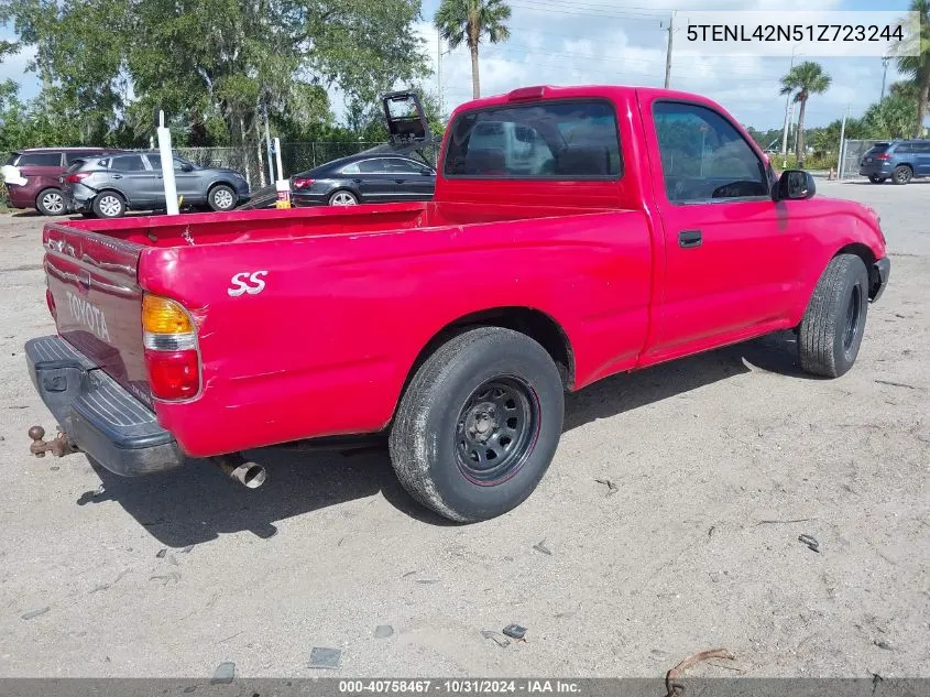 2001 Toyota Tacoma VIN: 5TENL42N51Z723244 Lot: 40758467