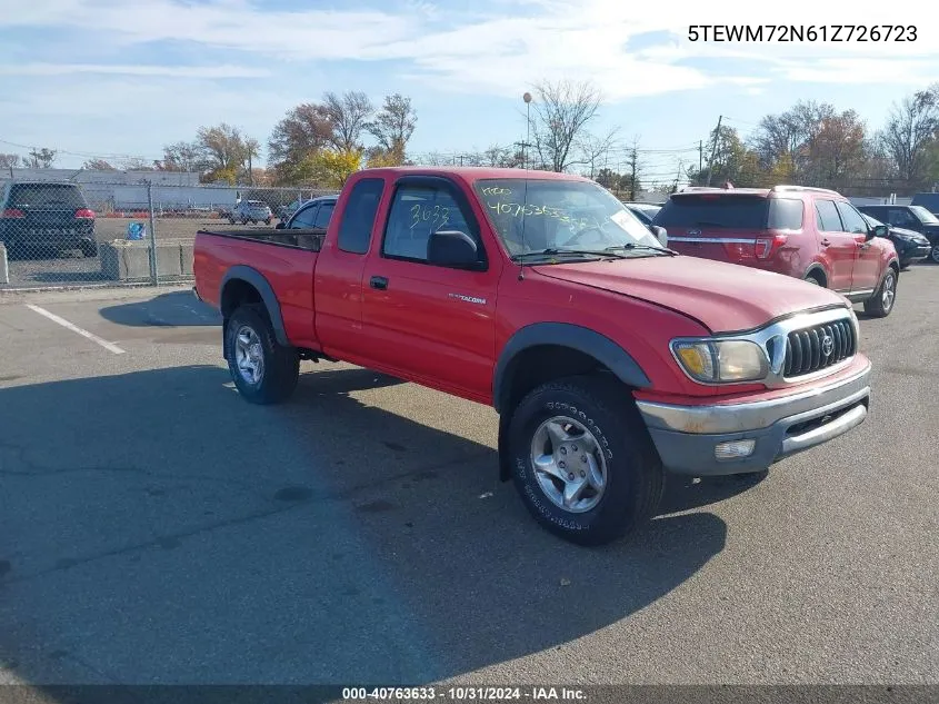 2001 Toyota Tacoma VIN: 5TEWM72N61Z726723 Lot: 40763633