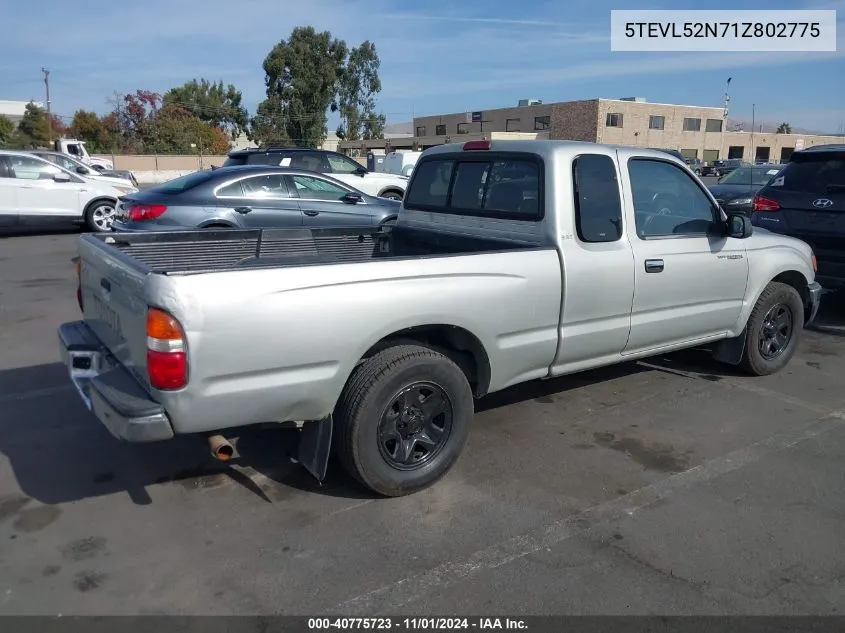 2001 Toyota Tacoma VIN: 5TEVL52N71Z802775 Lot: 40775723