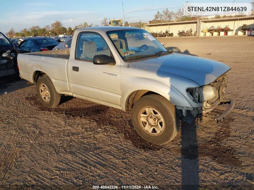 2001 Toyota Tacoma VIN: 5TENL42N81Z844639 Lot: 40842226