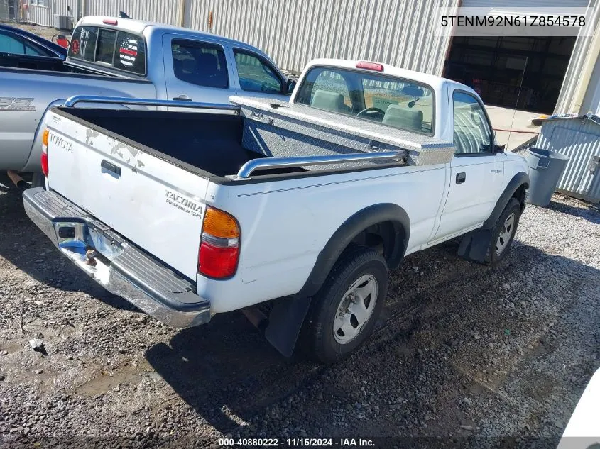 2001 Toyota Tacoma Prerunner VIN: 5TENM92N61Z854578 Lot: 40880222