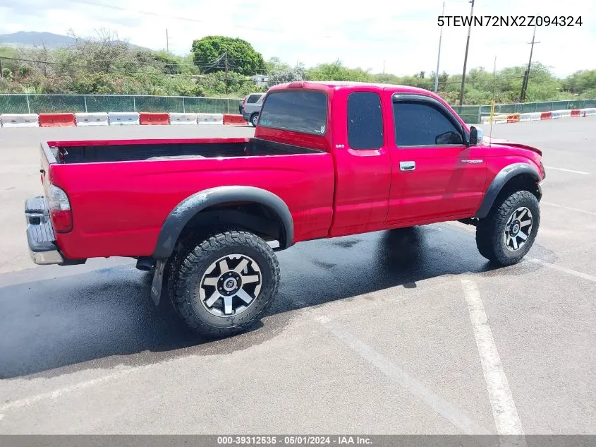 2002 Toyota Tacoma Base V6 VIN: 5TEWN72NX2Z094324 Lot: 39312535