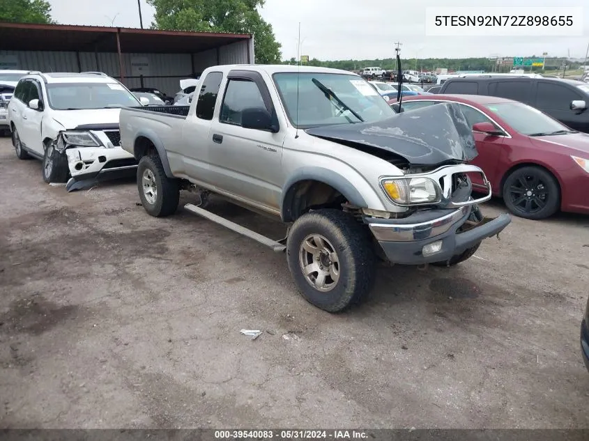 2002 Toyota Tacoma Prerunner V6 VIN: 5TESN92N72Z898655 Lot: 39540083