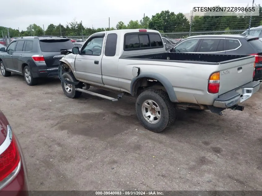 2002 Toyota Tacoma Prerunner V6 VIN: 5TESN92N72Z898655 Lot: 39540083