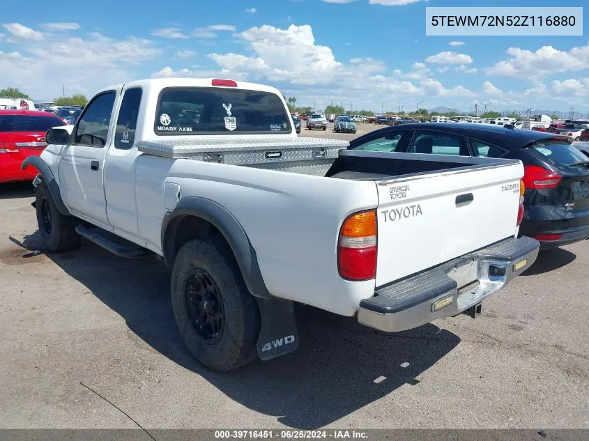 2002 Toyota Tacoma VIN: 5TEWM72N52Z116880 Lot: 39716451