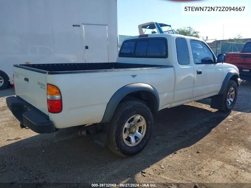 2002 Toyota Tacoma Base V6 VIN: 5TEWN72N72Z094667 Lot: 39732068