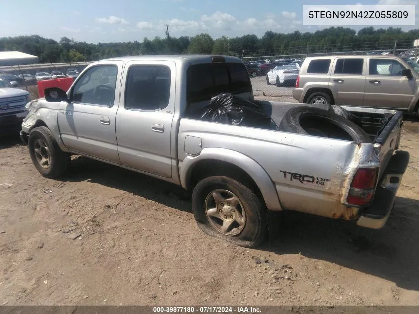 2002 Toyota Tacoma Prerunner V6 VIN: 5TEGN92N42Z055809 Lot: 39877180