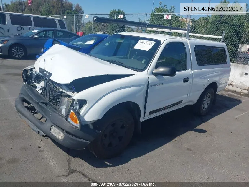 2002 Toyota Tacoma VIN: 5TENL42N62Z022097 Lot: 39912169