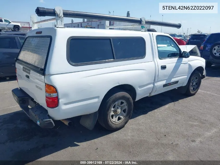 2002 Toyota Tacoma VIN: 5TENL42N62Z022097 Lot: 39912169