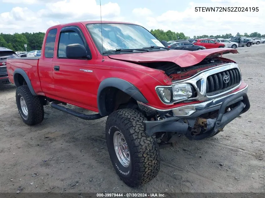 2002 Toyota Tacoma Base V6 VIN: 5TEWN72N52Z024195 Lot: 39979444