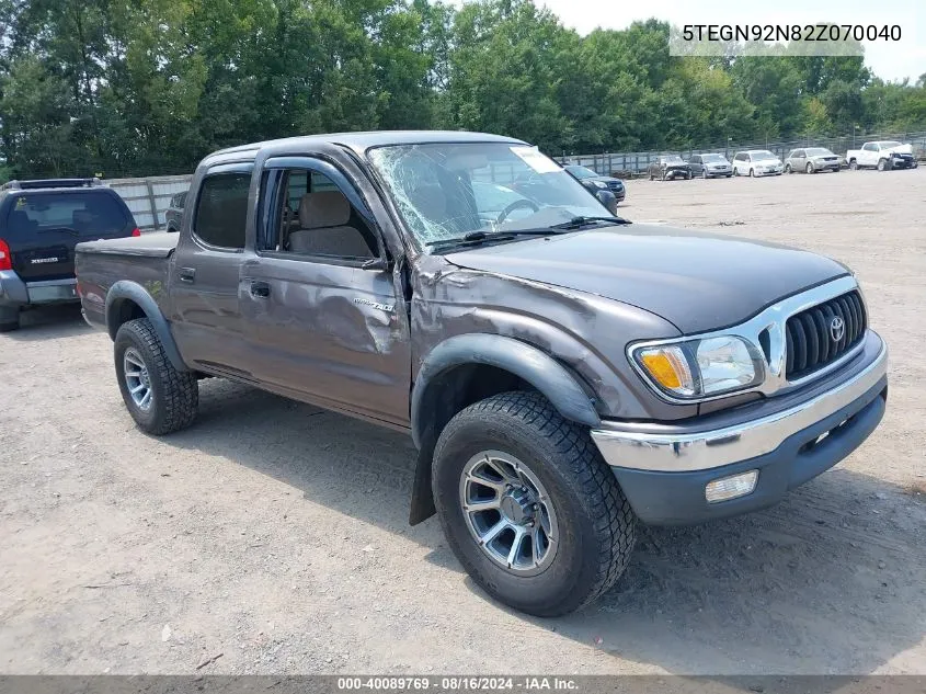 2002 Toyota Tacoma Prerunner V6 VIN: 5TEGN92N82Z070040 Lot: 40089769