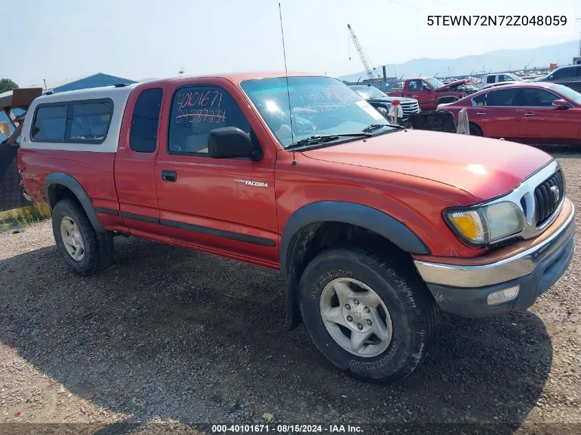 2002 Toyota Tacoma Base V6 VIN: 5TEWN72N72Z048059 Lot: 40101671