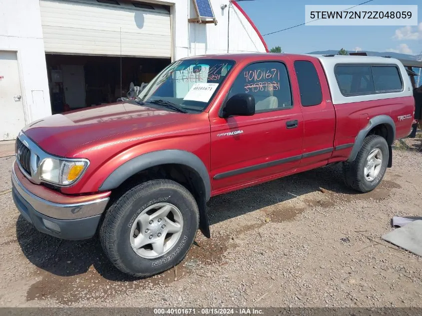 2002 Toyota Tacoma Base V6 VIN: 5TEWN72N72Z048059 Lot: 40101671