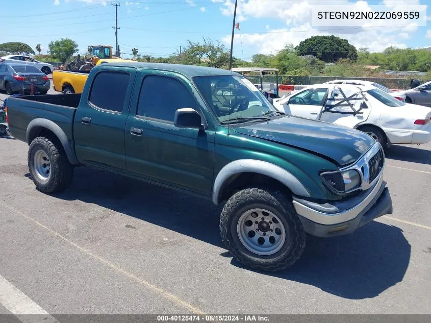 2002 Toyota Tacoma Prerunner V6 VIN: 5TEGN92N02Z069559 Lot: 40125474