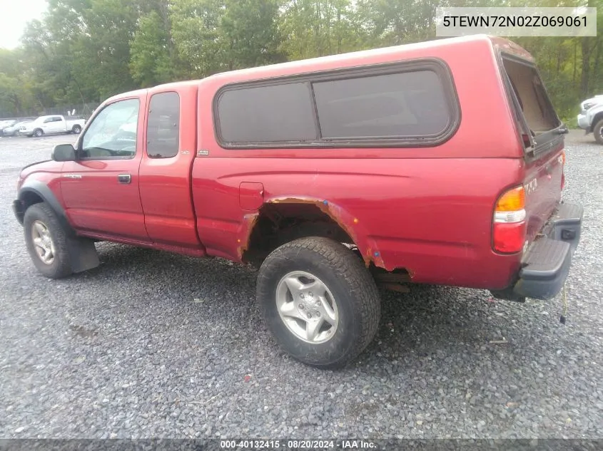 2002 Toyota Tacoma Base V6 VIN: 5TEWN72N02Z069061 Lot: 40132415